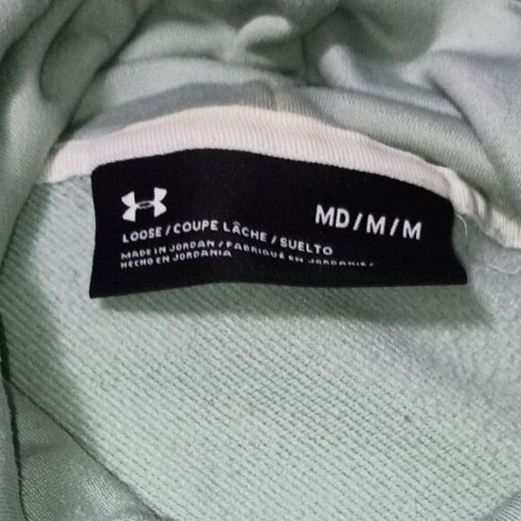 UNDER ARMOUR: Mint Green Cowl-Neck Pullover with Camouflage Logo -Women's Size M - Picture 4 of 5